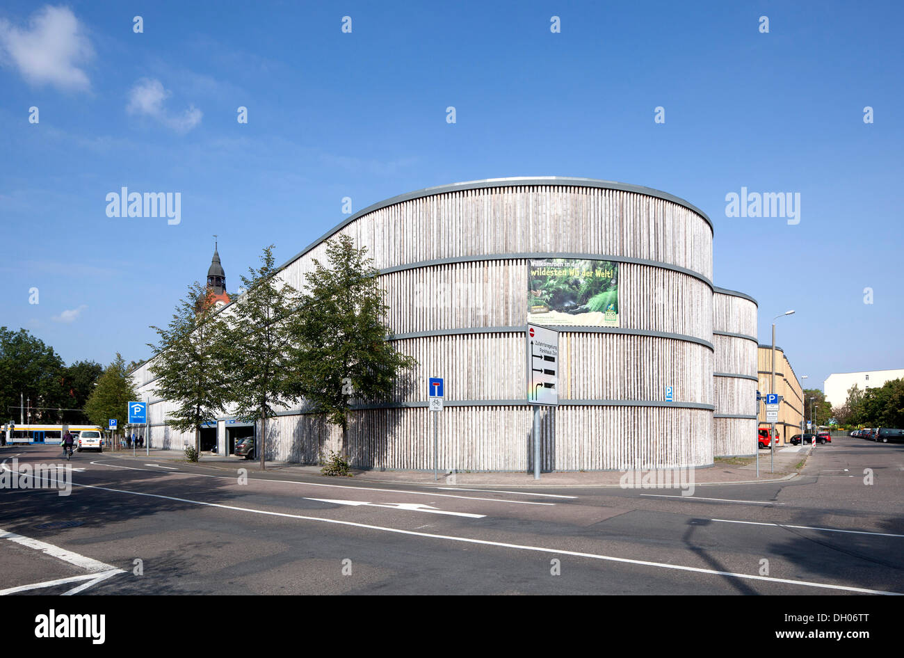 Multi-storey car park at the Leipzig Zoo, Leipzig, PublicGround Stock Photo