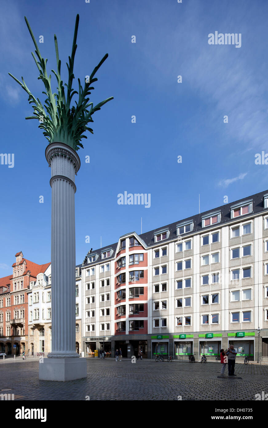 Nikolaisaeule pillar, in memory of the Leipzig Monday demonstrations, Leipzig, Saxony, PublicGround Stock Photo