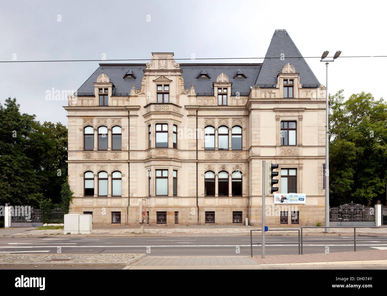 Villa, Karl-Tauchnitz-Strasse street, Leipzig, Saxony, PublicGround Stock Photo