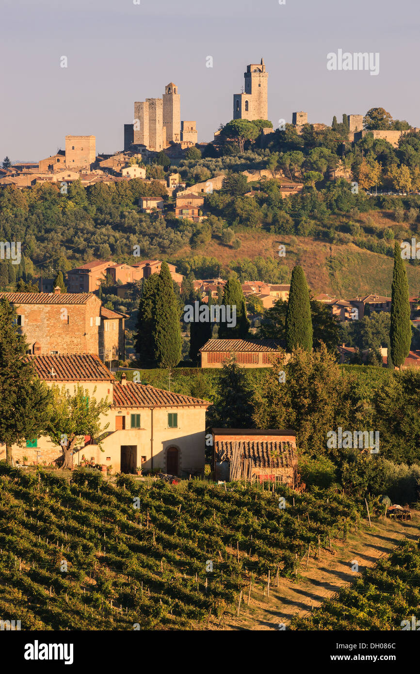 San Gimignano is a small walled medieval hill town in the province of Siena, Tuscany Stock Photo