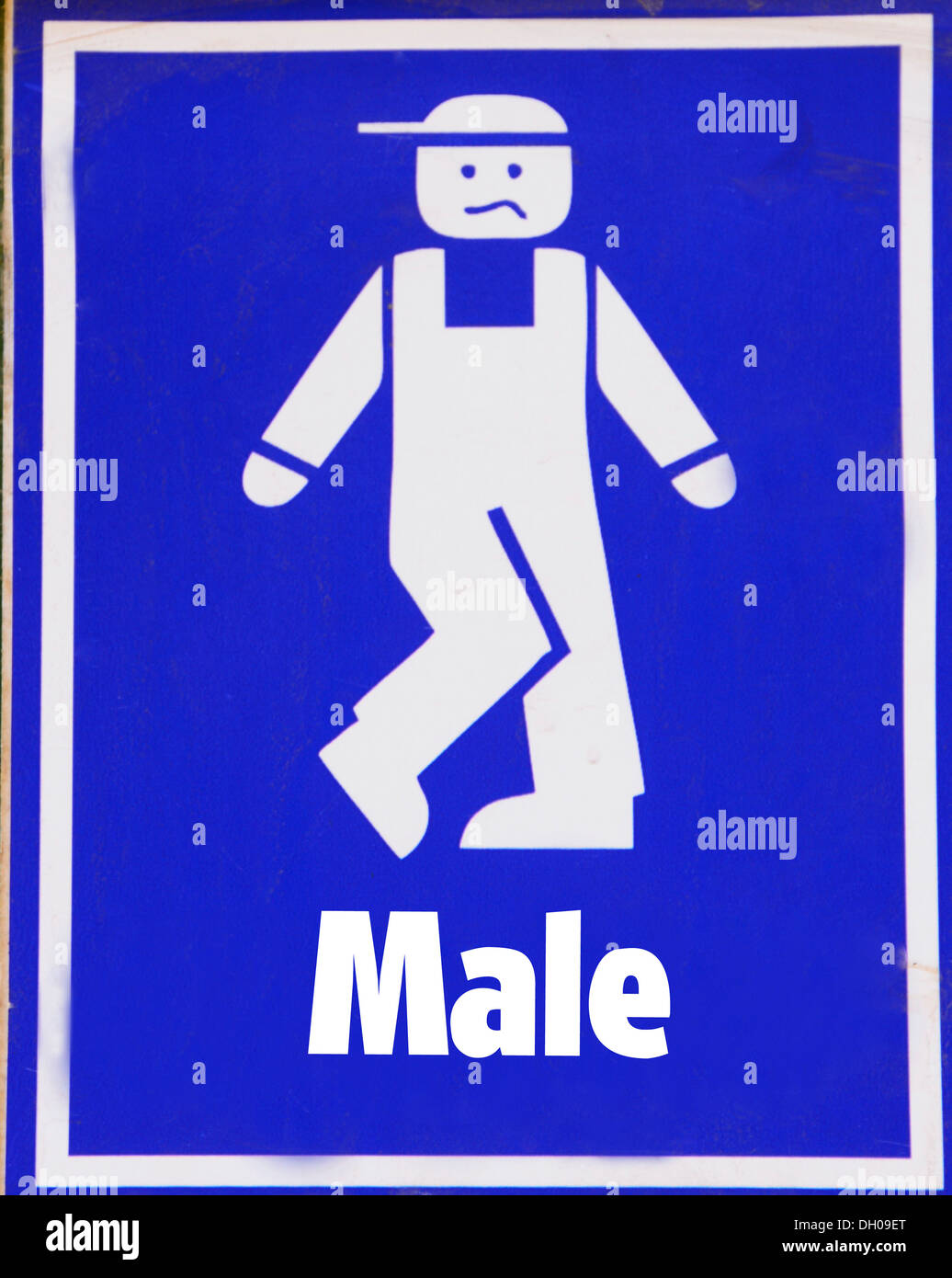 A funny Male toilet sign. Stock Photo