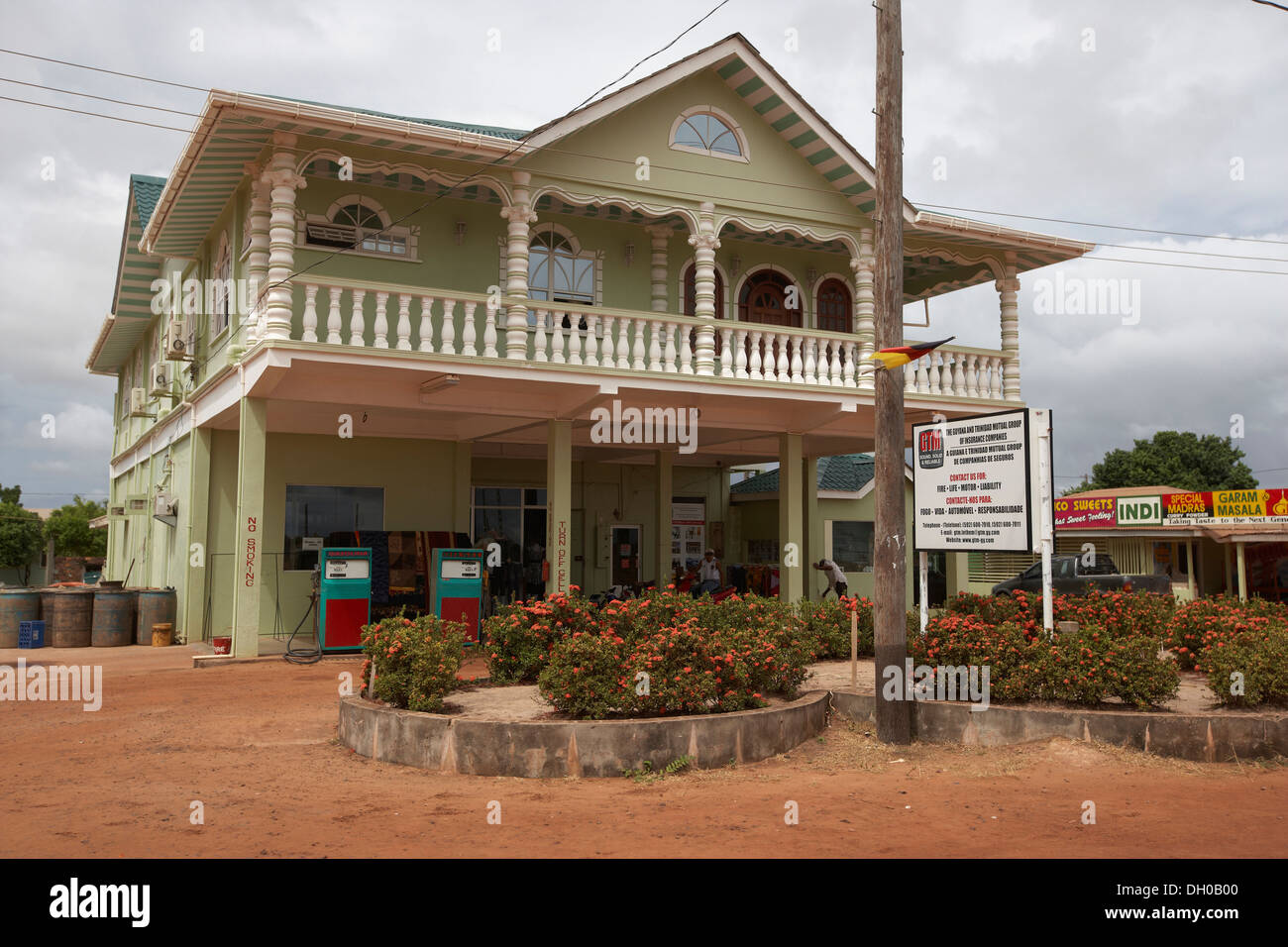 Filling Gasoline station in Letham, Guyana, South America Stock Photo