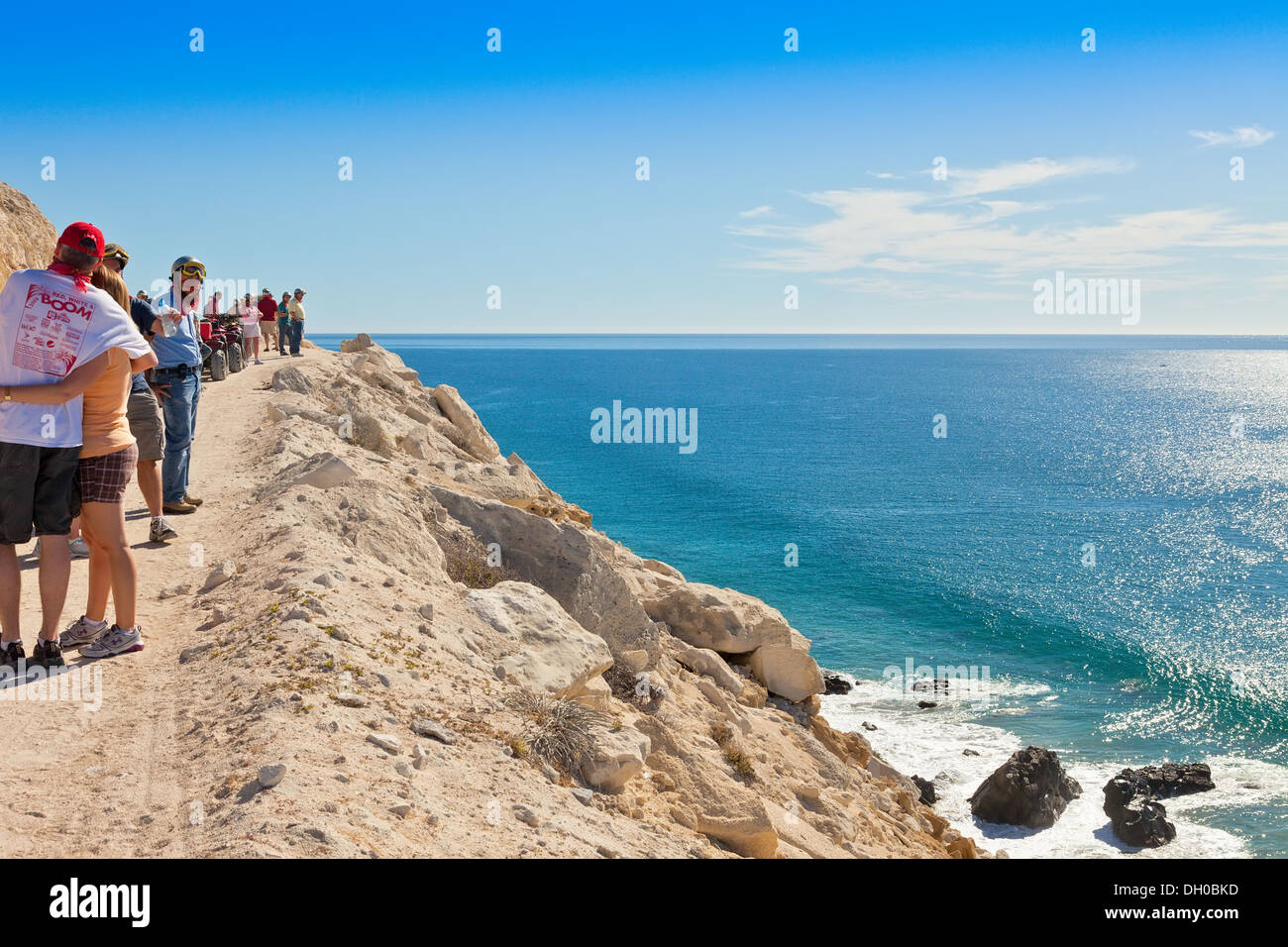 Visitors take in the view of the Sea of Cortez Stock Photo