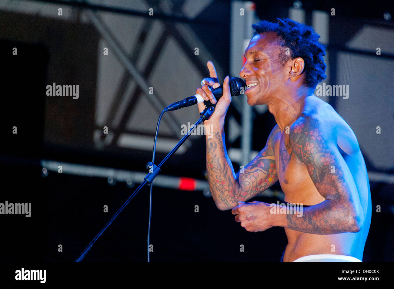 Tricky performs at Villa Ada Festival 2012. Stock Photo