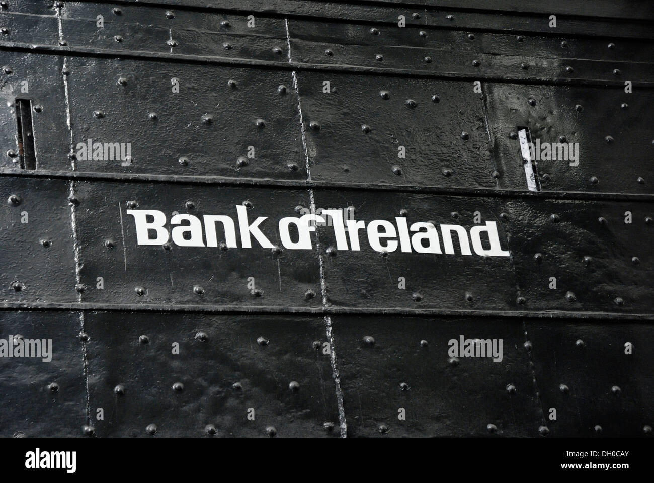 Logo of the Bank of Irelandauf on a solid metal door, Dublin, Republik of Ireland, Europe Stock Photo