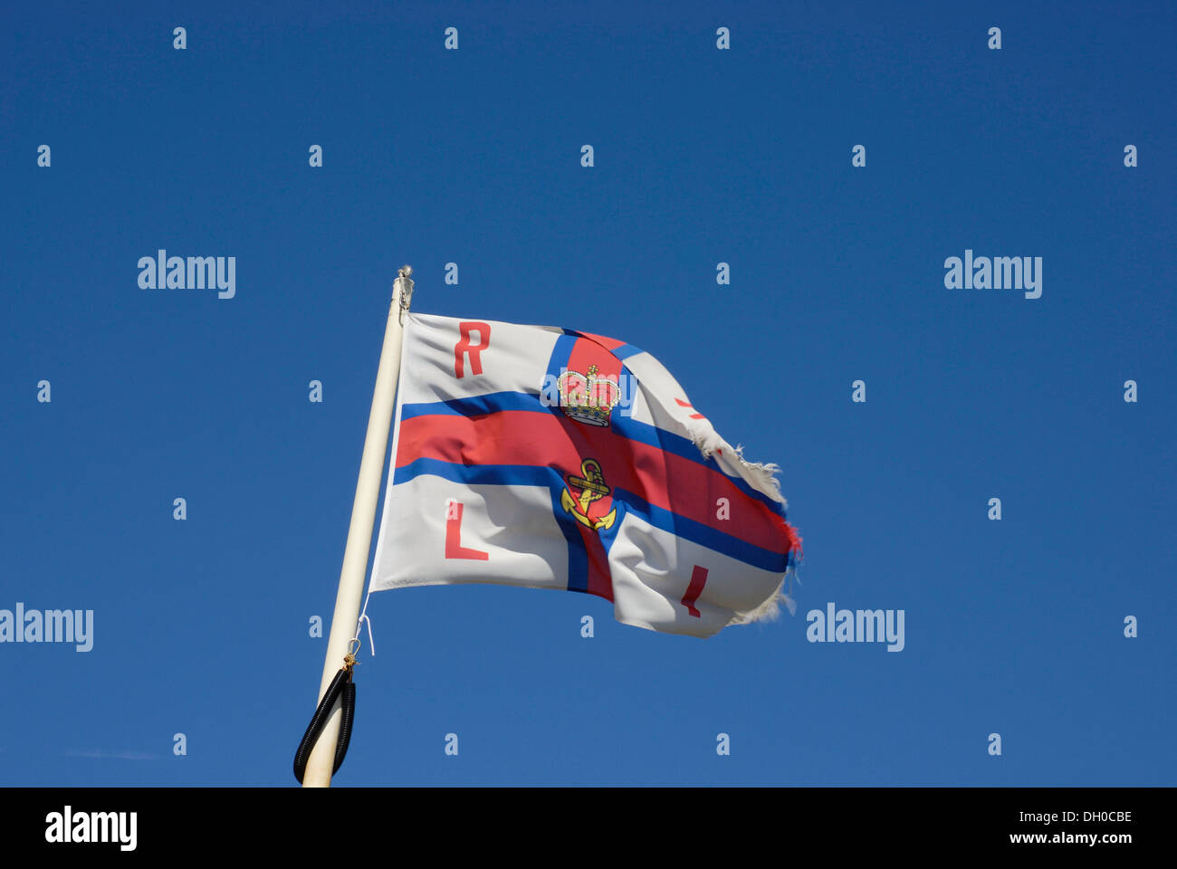 Flag of the Royal British Sea Rescue, Skerries Harbour, Republik of Ireland, Europe Stock Photo