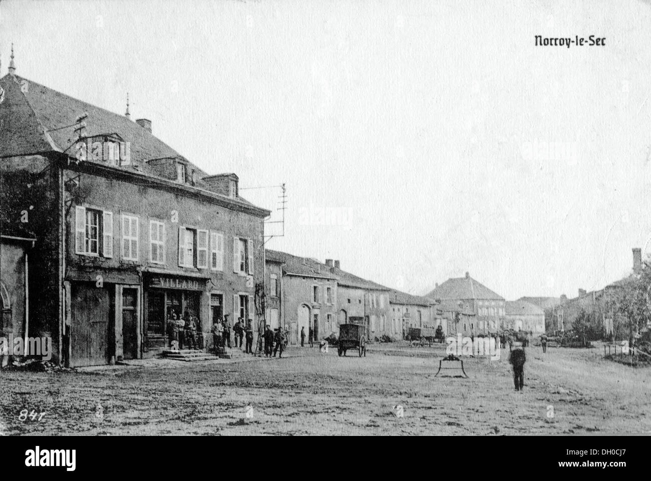 Historic postcard, field post, view of the town of Norroy le sec, base quarter of the Prussian army, around 1915, Norroy le sec Stock Photo