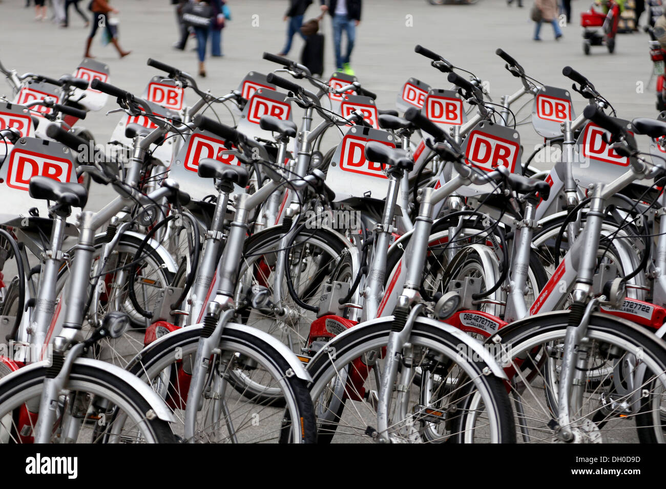 Bicycles for hire in Cologne city centre Stock Photo