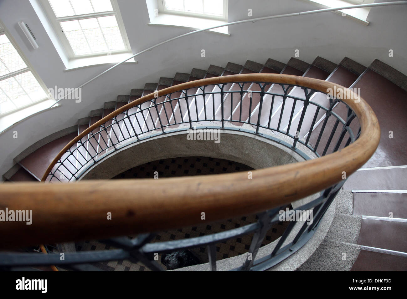 The staircase in Bauhaus University, the original Bauhaus School designed by architect Henry van de Velde Stock Photo