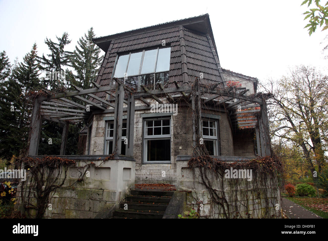 Haus Hohe Pappeln, house designed by Bauhaus architect Henry van de Velde for his own family in Weimar, Germany Stock Photo