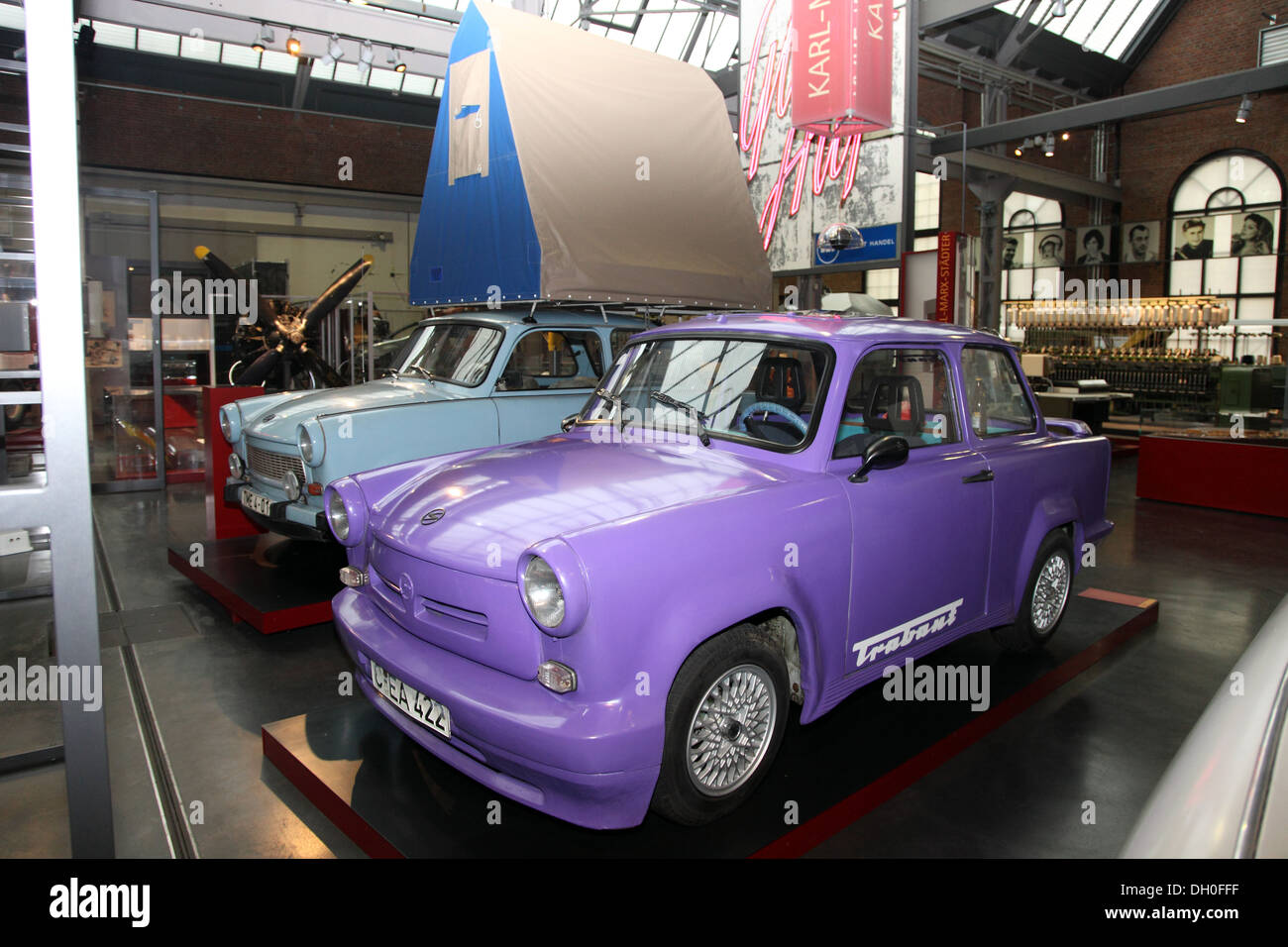 Trabant cars,  Industrial Museum, Chemnitz Stock Photo