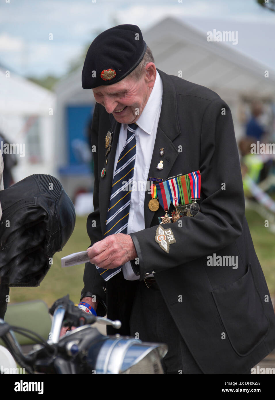 Veteran from 2nd world war with many  medals distinctions on jacket 127899 Stock Photo