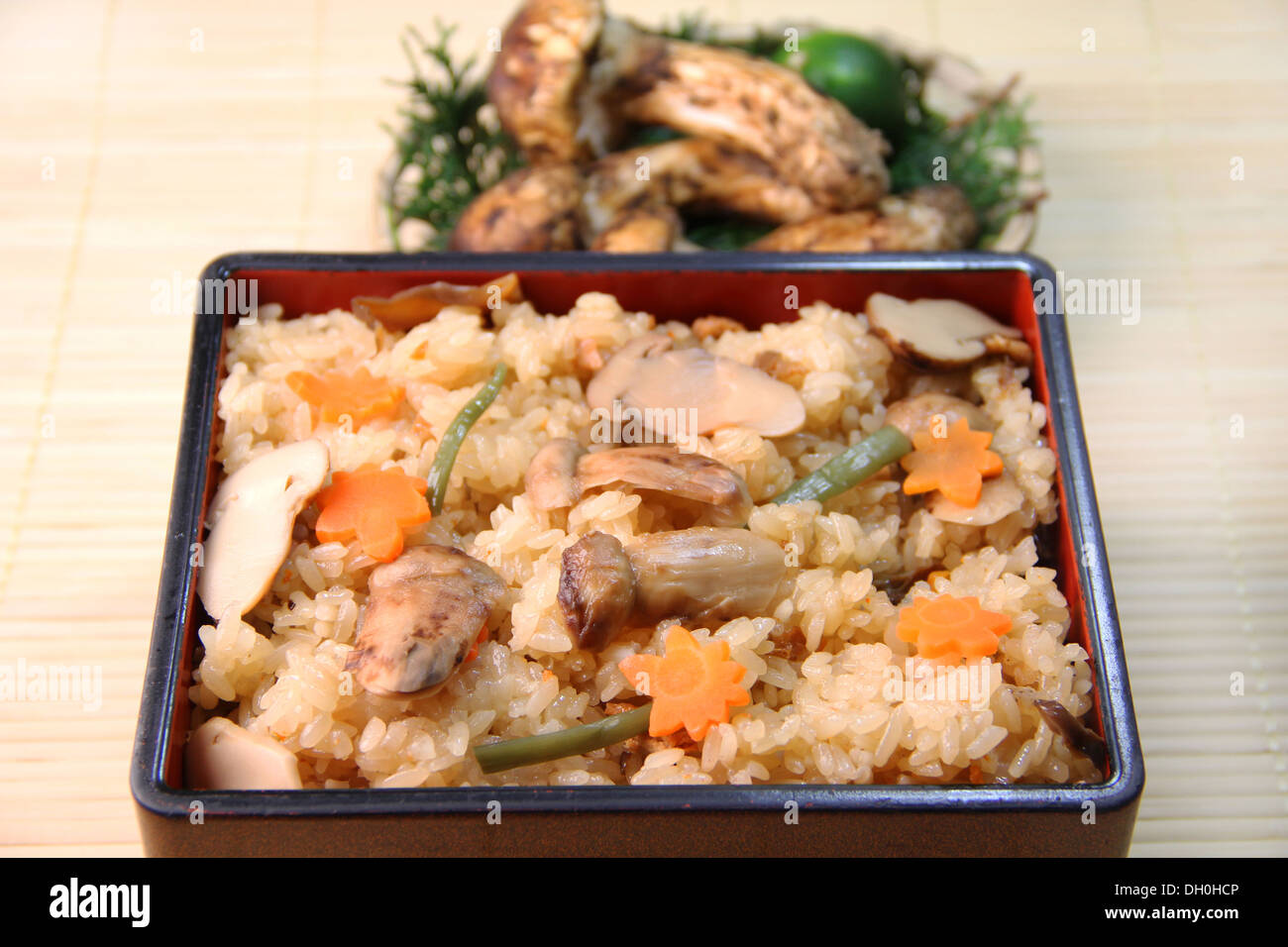 Matsutake mushroom rice Stock Photo Alamy