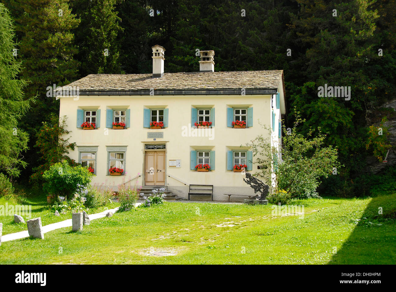 Nietzsche House In Sils Maria Engadin Graubuenden Grisons Stock