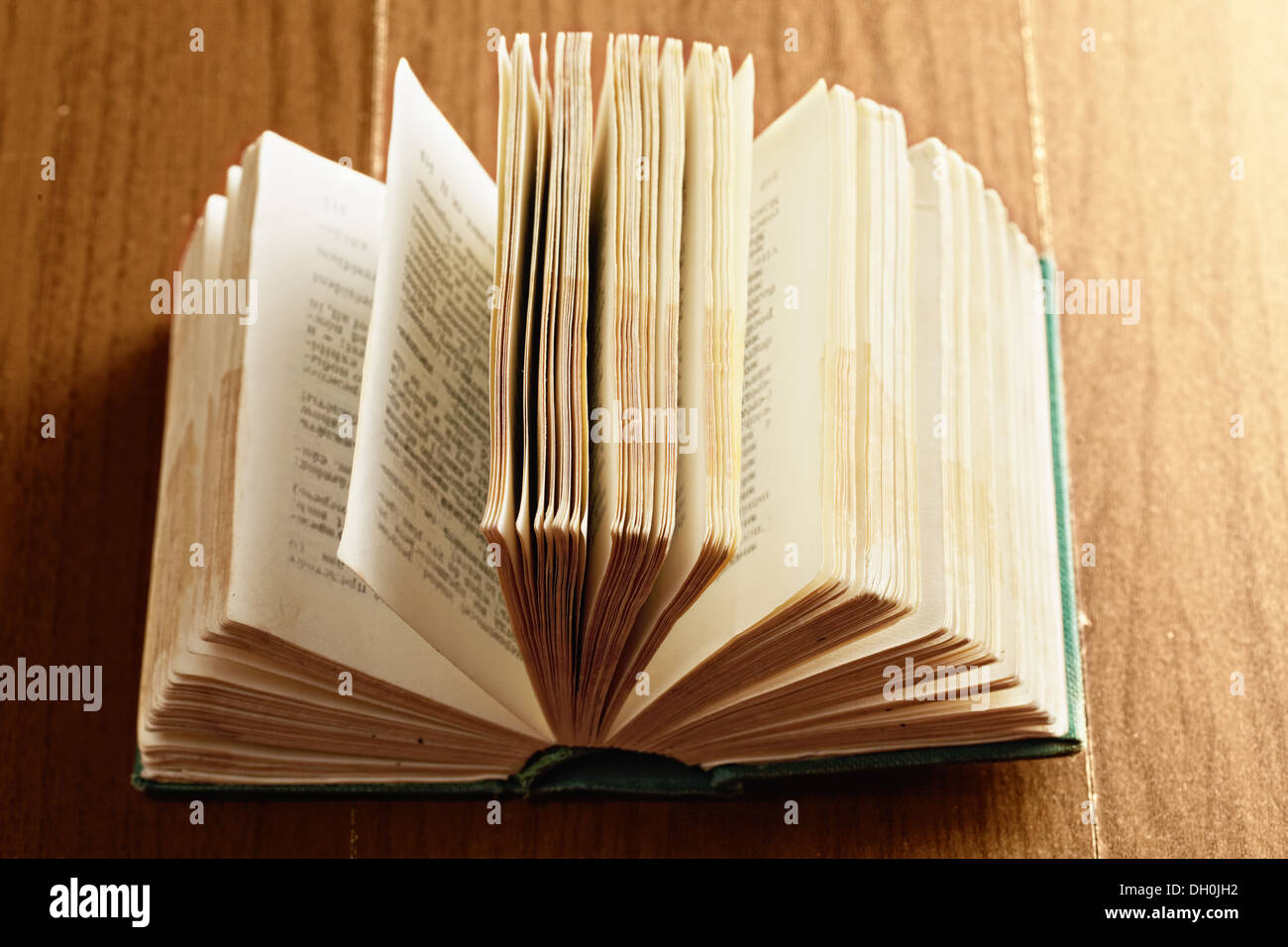 Green open book Stock Photo - Alamy