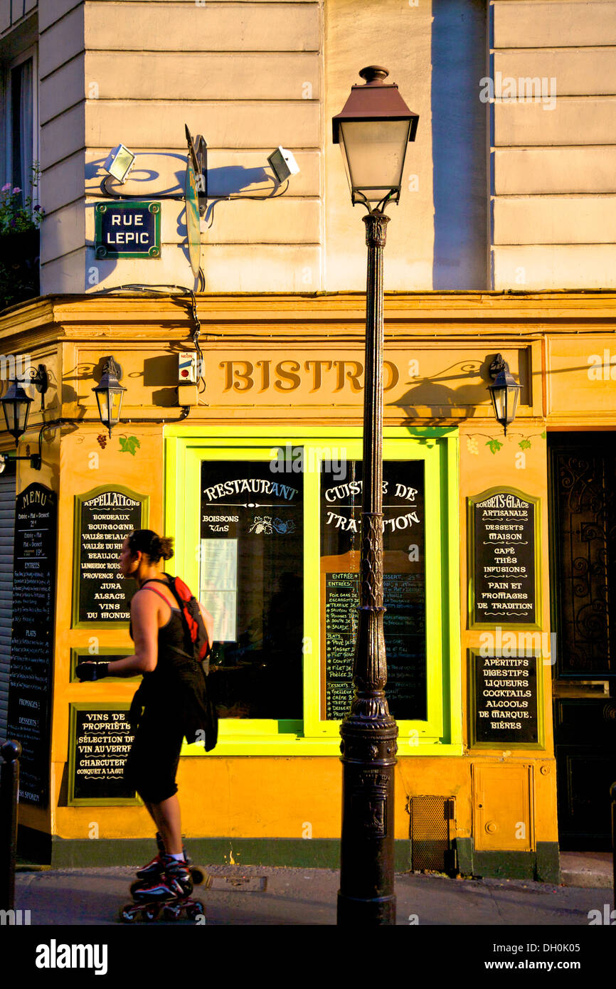 Restaurant in Montmartre, Paris, France Stock Photo