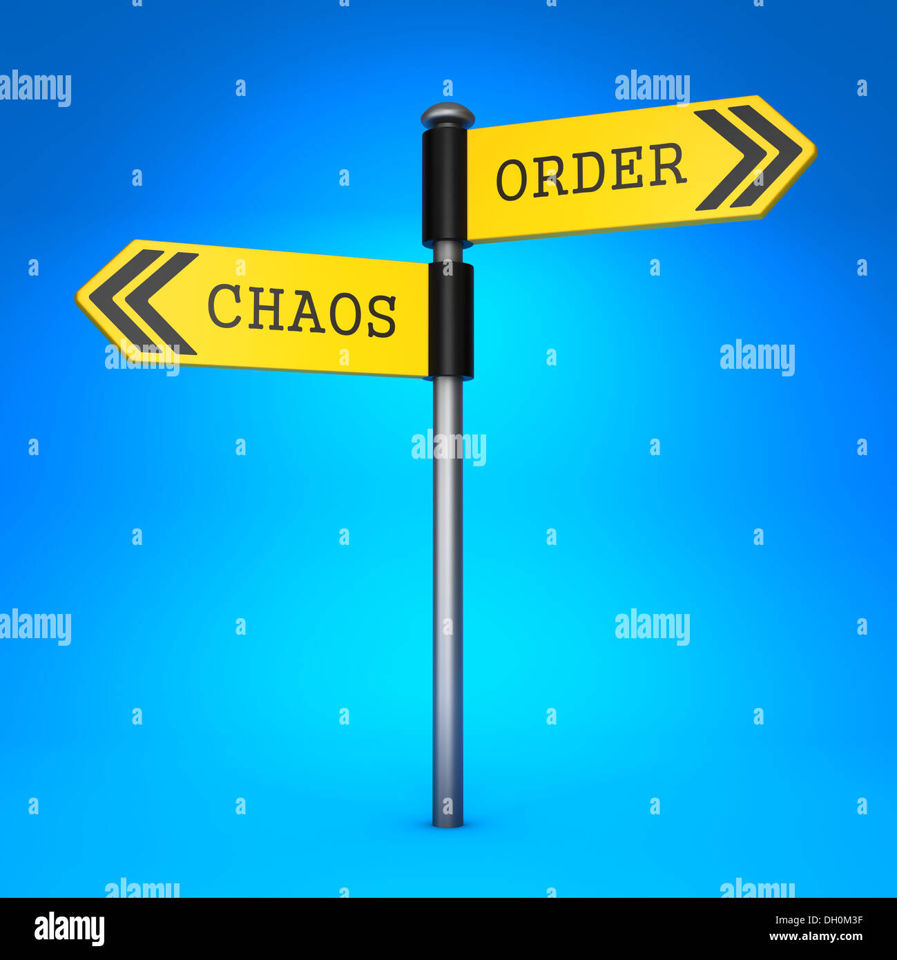 Chaos or Order. Concept of Choice. Stock Photo