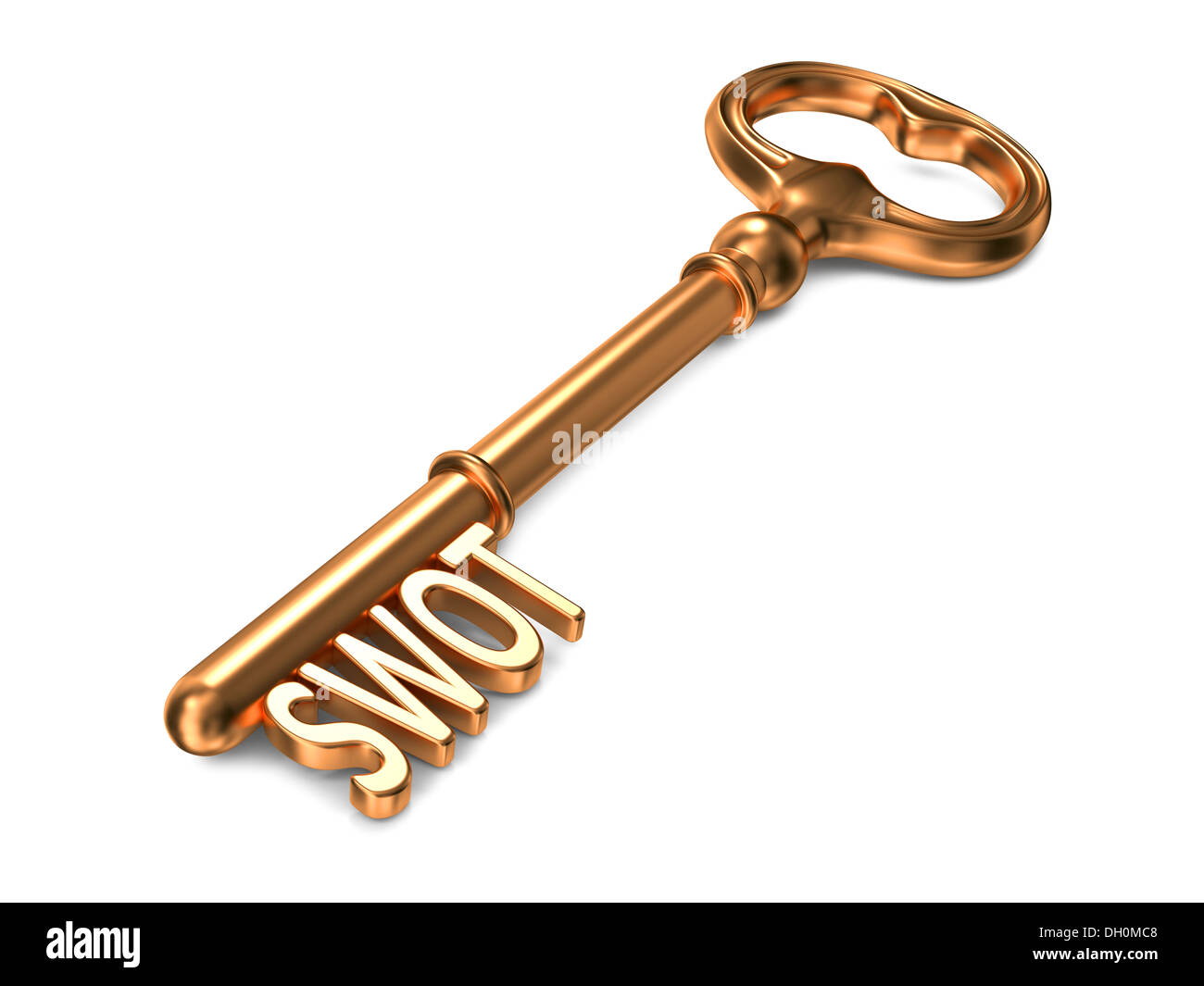 SWOT - Golden Key. Stock Photo