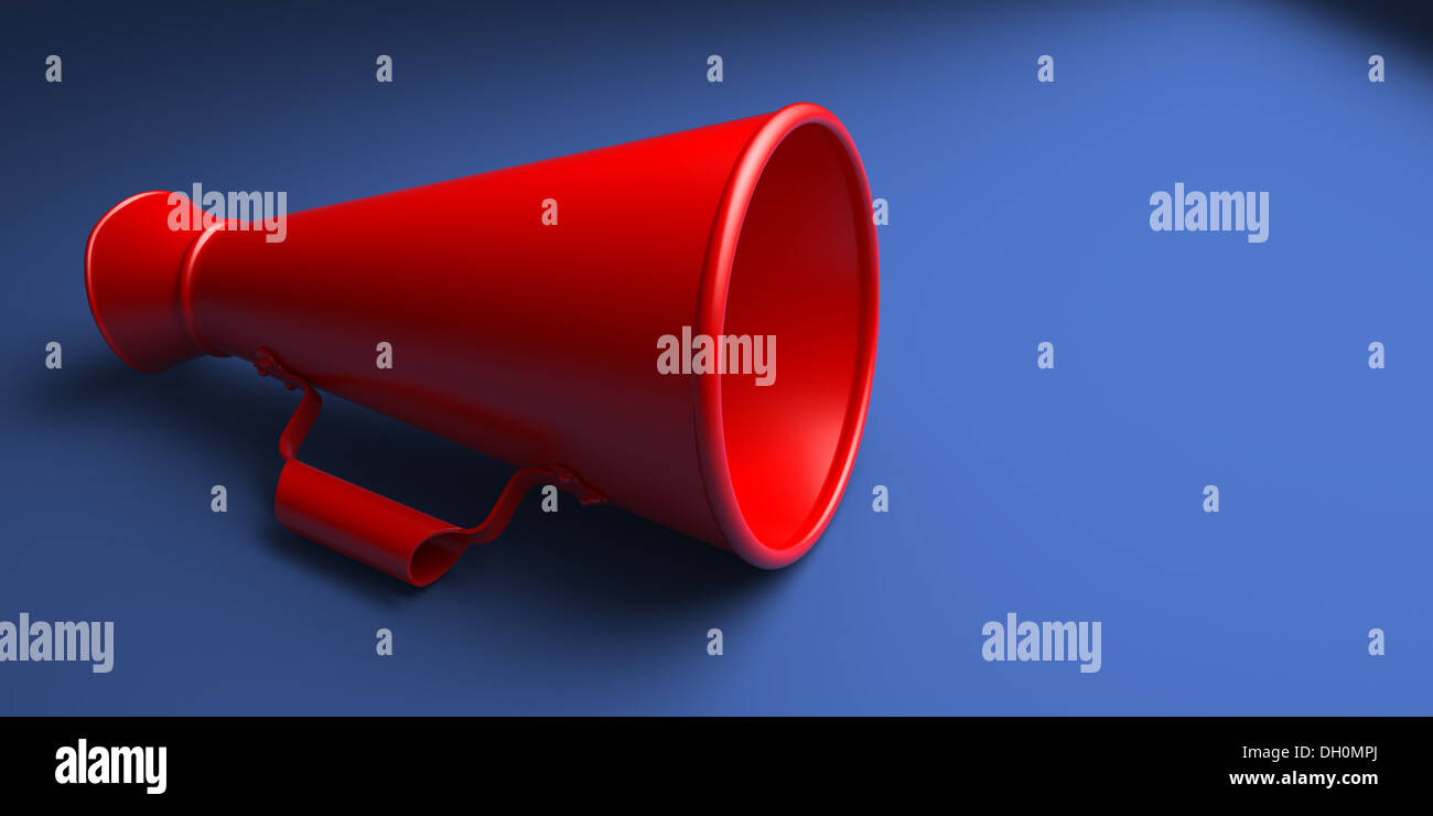 Old Red Megaphone or Bullhorn Isolated Stock Photo Alamy