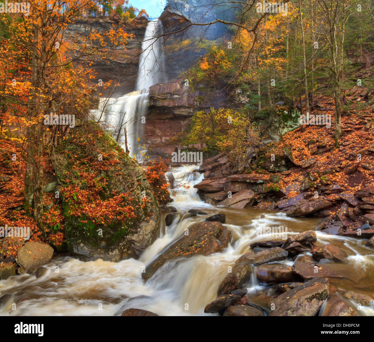 Kaaterskills Falls in Autumn after a heavy rain in the Catskills