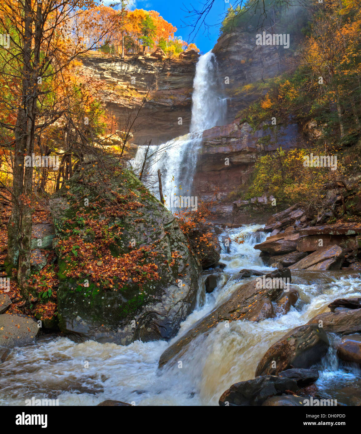 Kaaterskills Falls in Autumn after a heavy rain in the Catskills