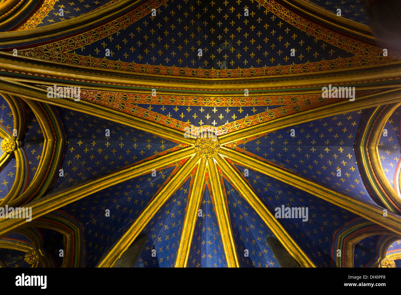 detail of vaulting, La Sainte-Chapelle: The Holy Chapel, Paris, France Stock Photo
