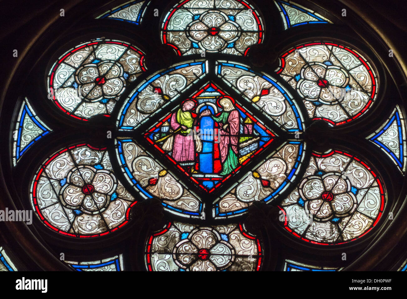 stained glass window, La Sainte-Chapelle: The Holy Chapel, Paris, France Stock Photo