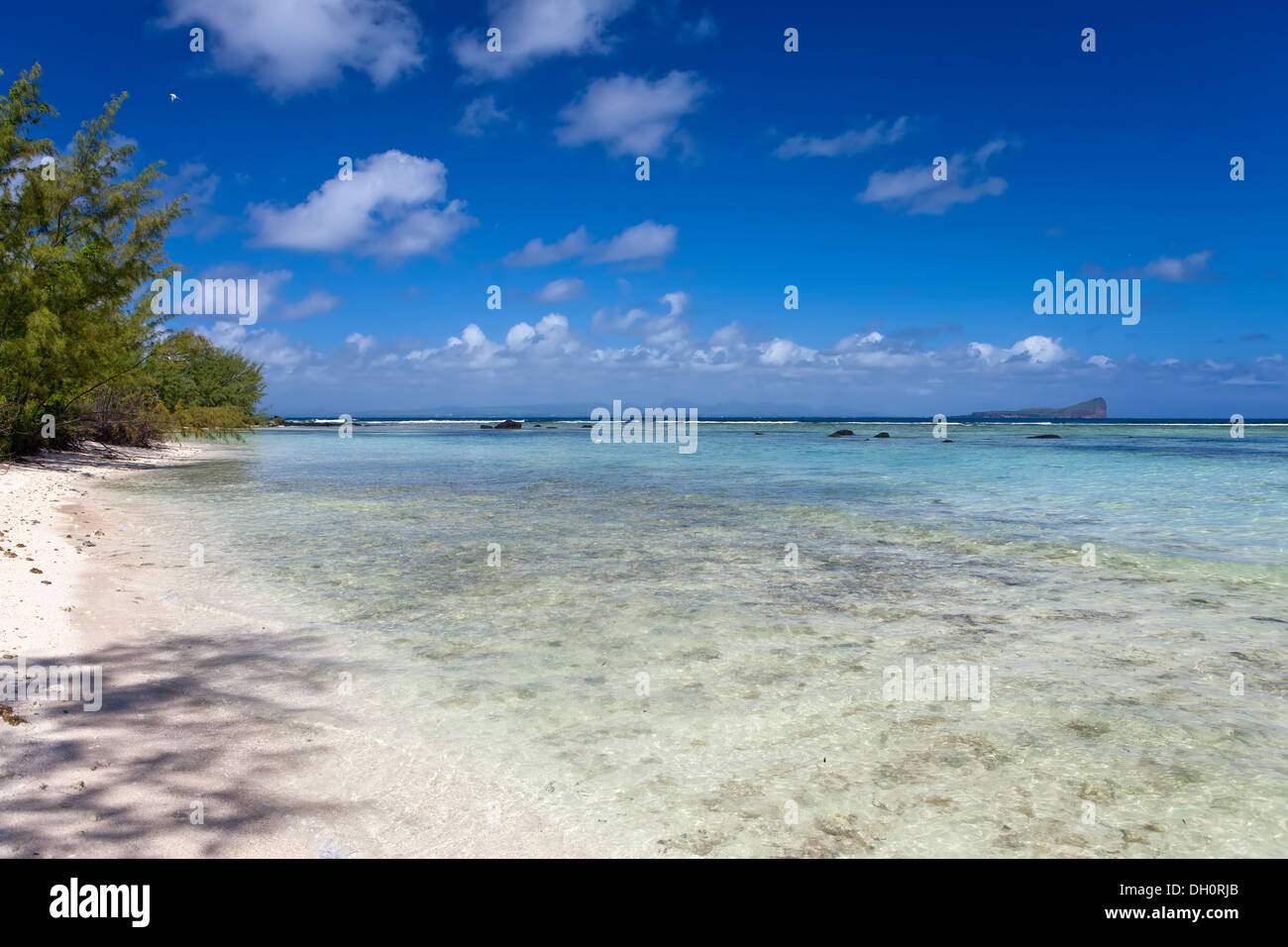 Quiet bay of the island Gabriel. Mauritius. Stock Photo