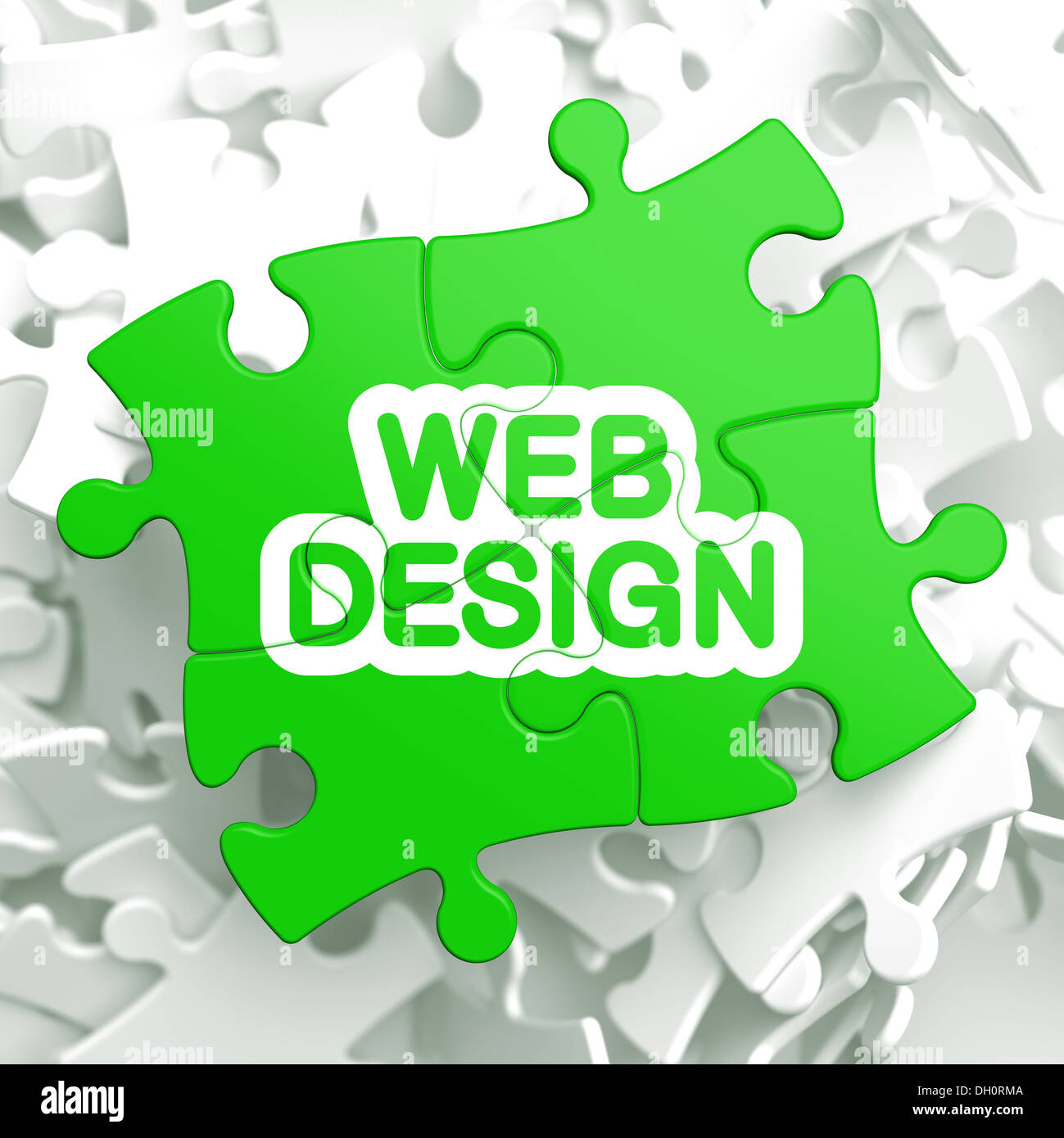Web Design. Puzzle Concept. Stock Photo