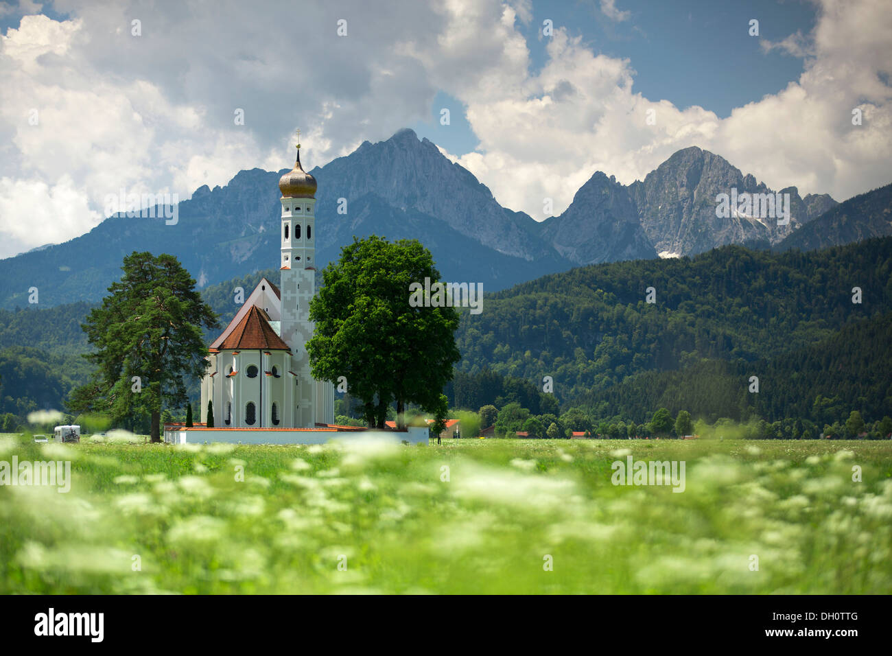 Church of St. Coloman near Fuessen in the Allgaeu, Bavaria, PublicGround Stock Photo