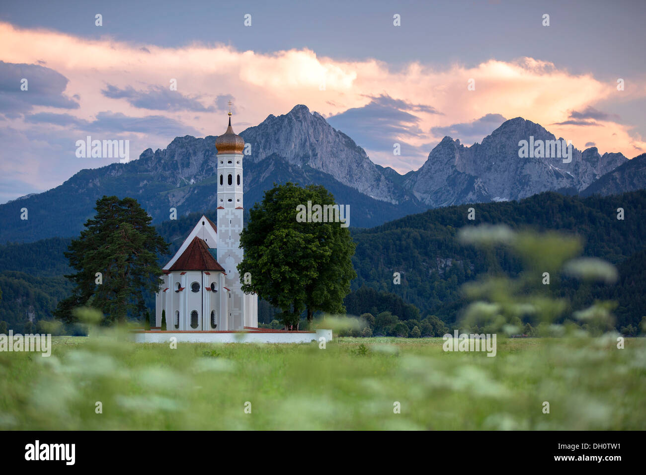 Church of St. Coloman near Fuessen in the Allgaeu, Bavaria, PublicGround Stock Photo