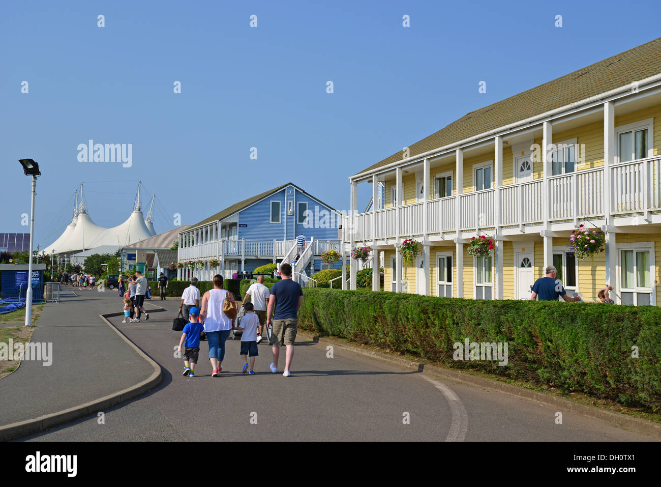 Accommodation blocks and Skyline Pavilion at Butlins Skegness, Ingoldmells, Skegness, Lincolnshire, England, United Kingdom Stock Photo