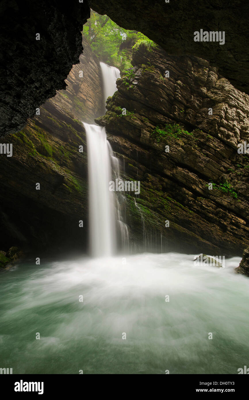 Thur waterfalls near Wildhaus, Toggenburg valley, Alpstein, Switzerland, Europe Stock Photo