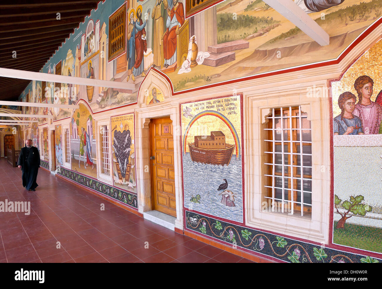 Colorful mosaics in the Kykkos monastery, Troodos Mountains, Southern Cyprus, Greek Cyprus, Southern Europe Stock Photo