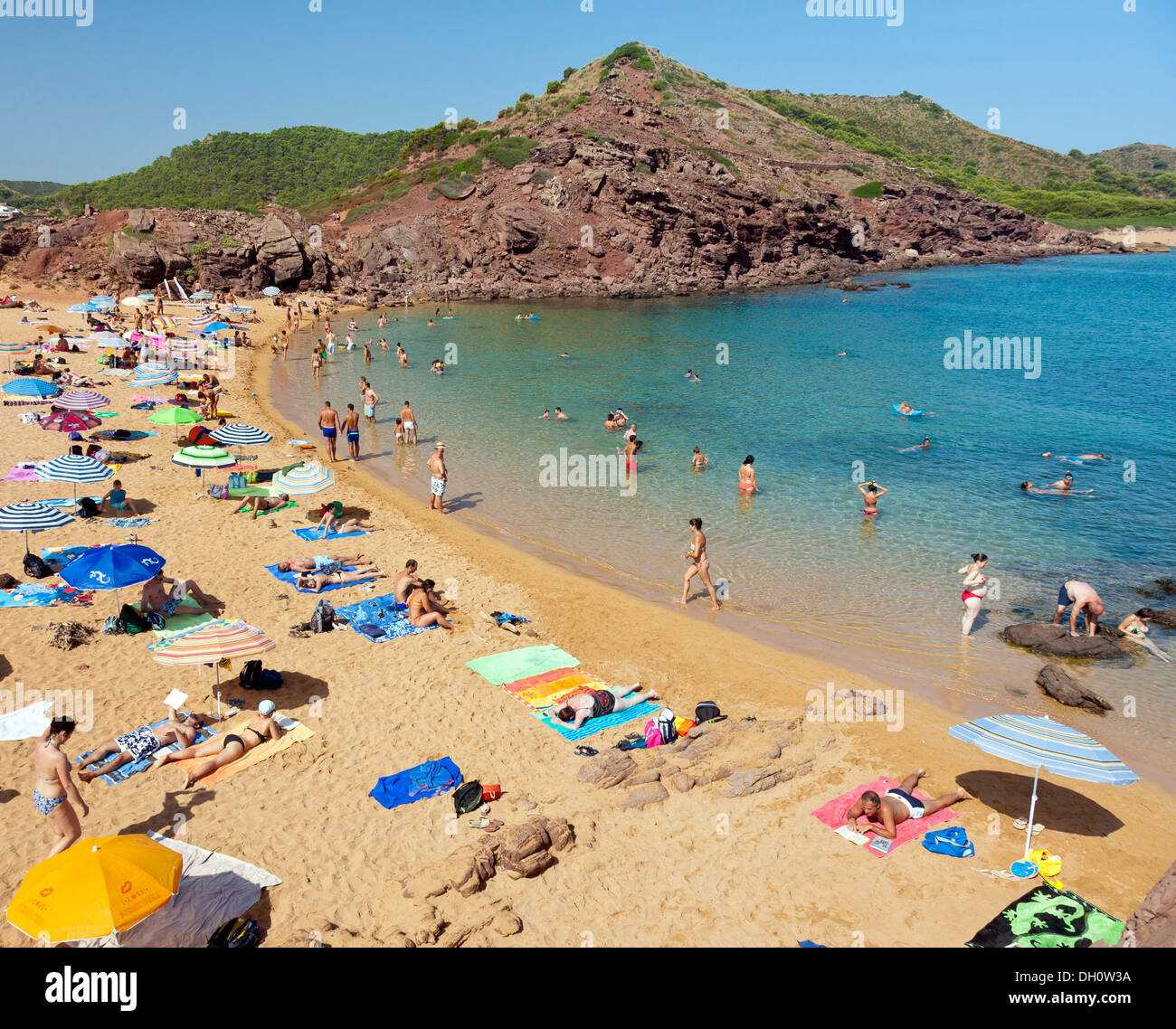 Unspoilt beach, Cala Pregonda bay, northern Menorca, Balearic Islands, Spain, Southern Europe, Europe Stock Photo