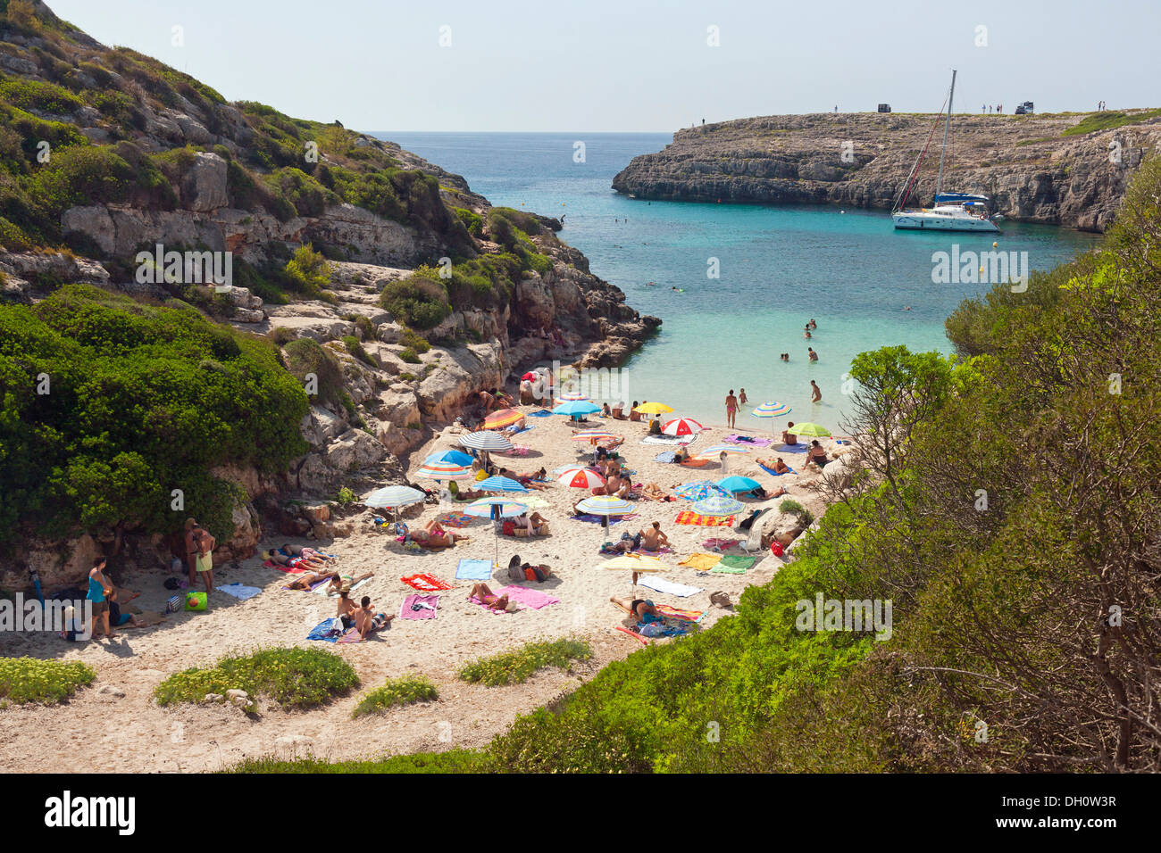 Beach near Binidali, southern Menorca, Balearic Islands, Spain, Southern Europe, Europe Stock Photo
