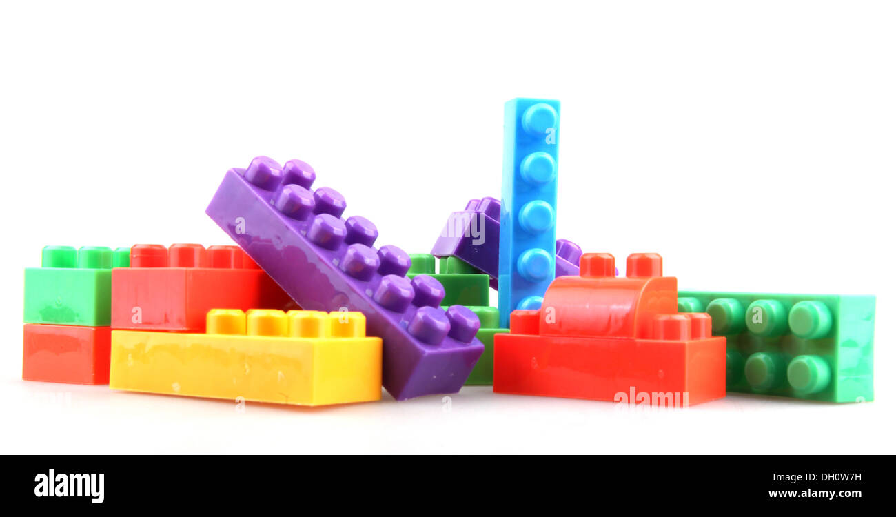 Plastic building blocks Stock Photo Alamy