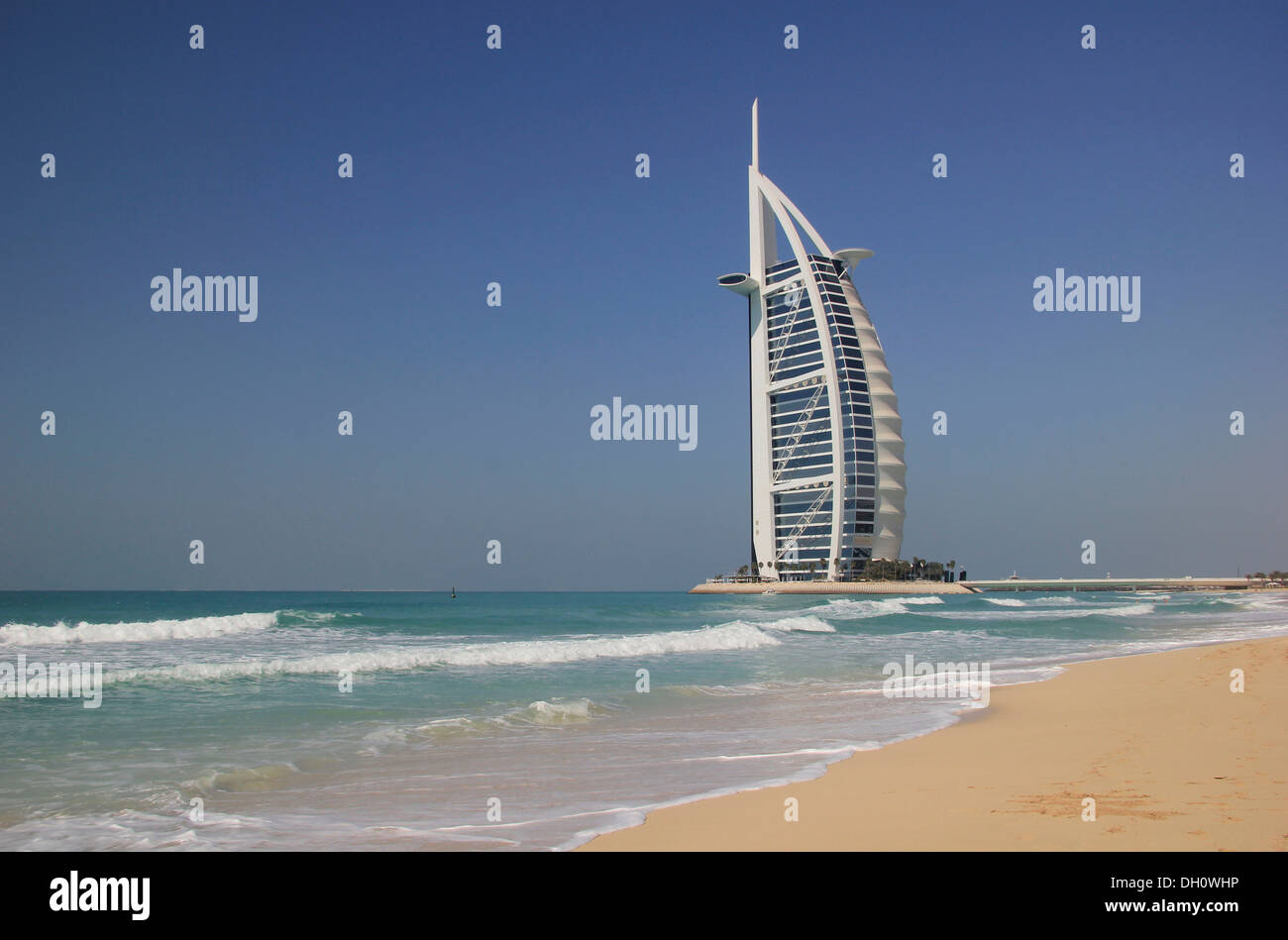 Burj Al Arab luxury hotel, Jumeirah Beach, Burj al Arab, Dubai, United Arab Emirates Stock Photo