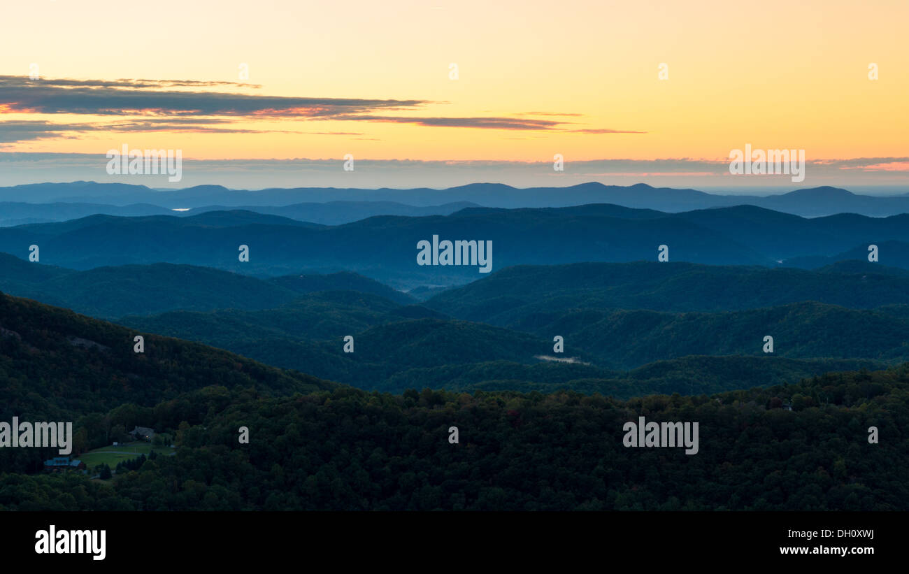 Sunrise on the Blue Ridge Parkway Stock Photo