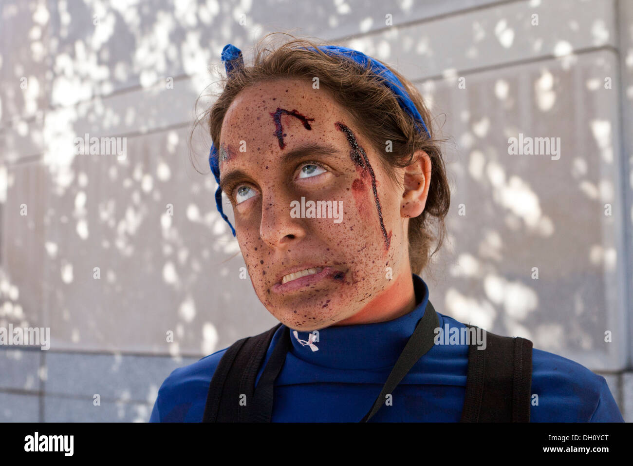 Young woman in zombie makeup Stock Photo
