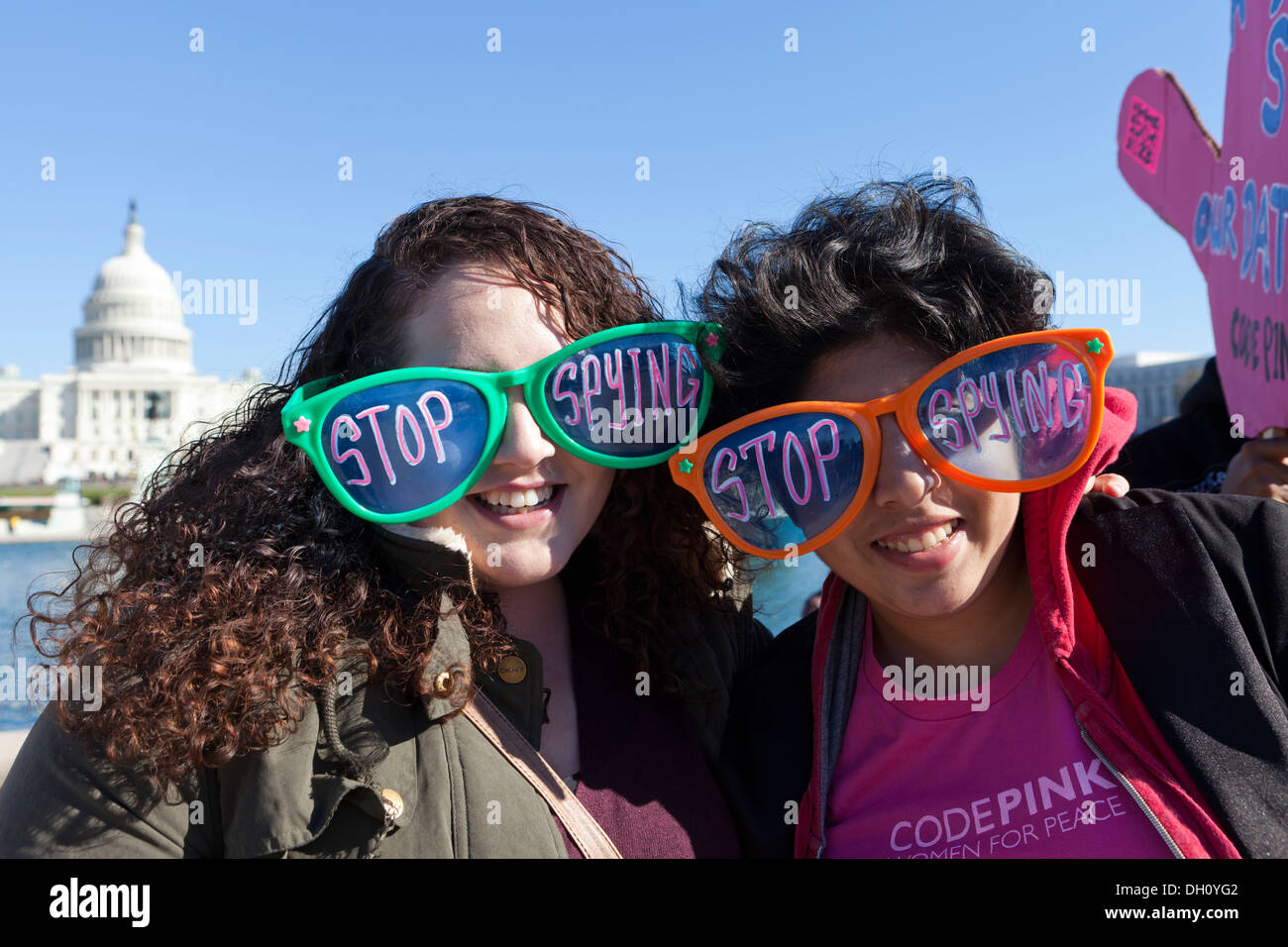 US citizens and many public advocacy organizations gather to rally on Capitol Hill against NSA spying - Washington, DC USA Stock Photo