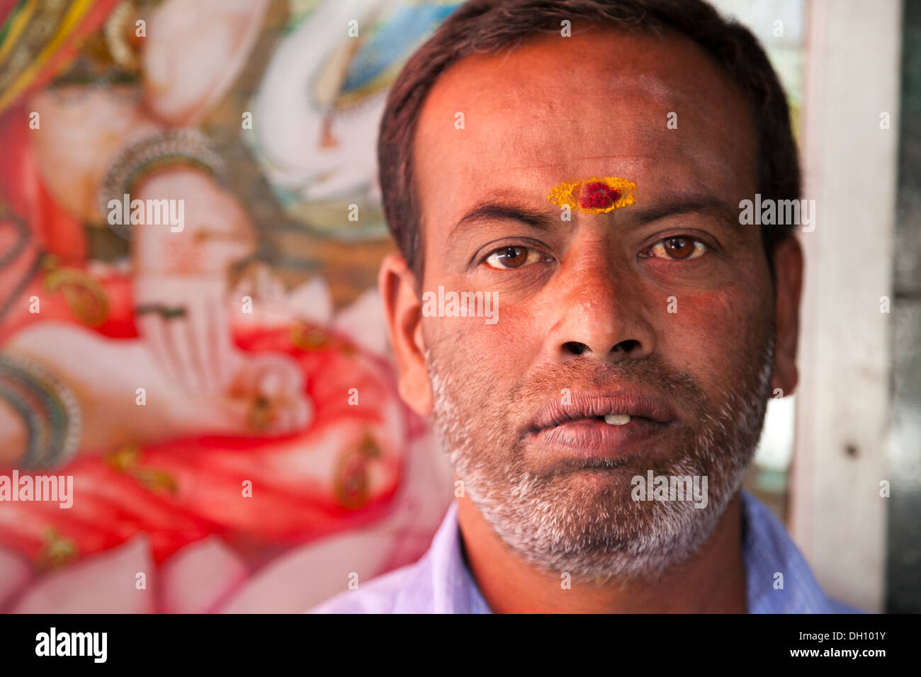 Close up portrait of an Indian man Stock Photo
