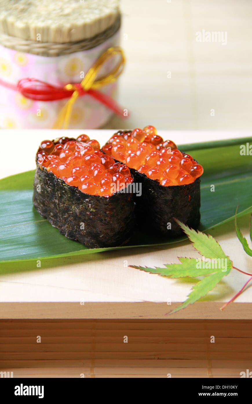Salmon roe sushi Stock Photo Alamy