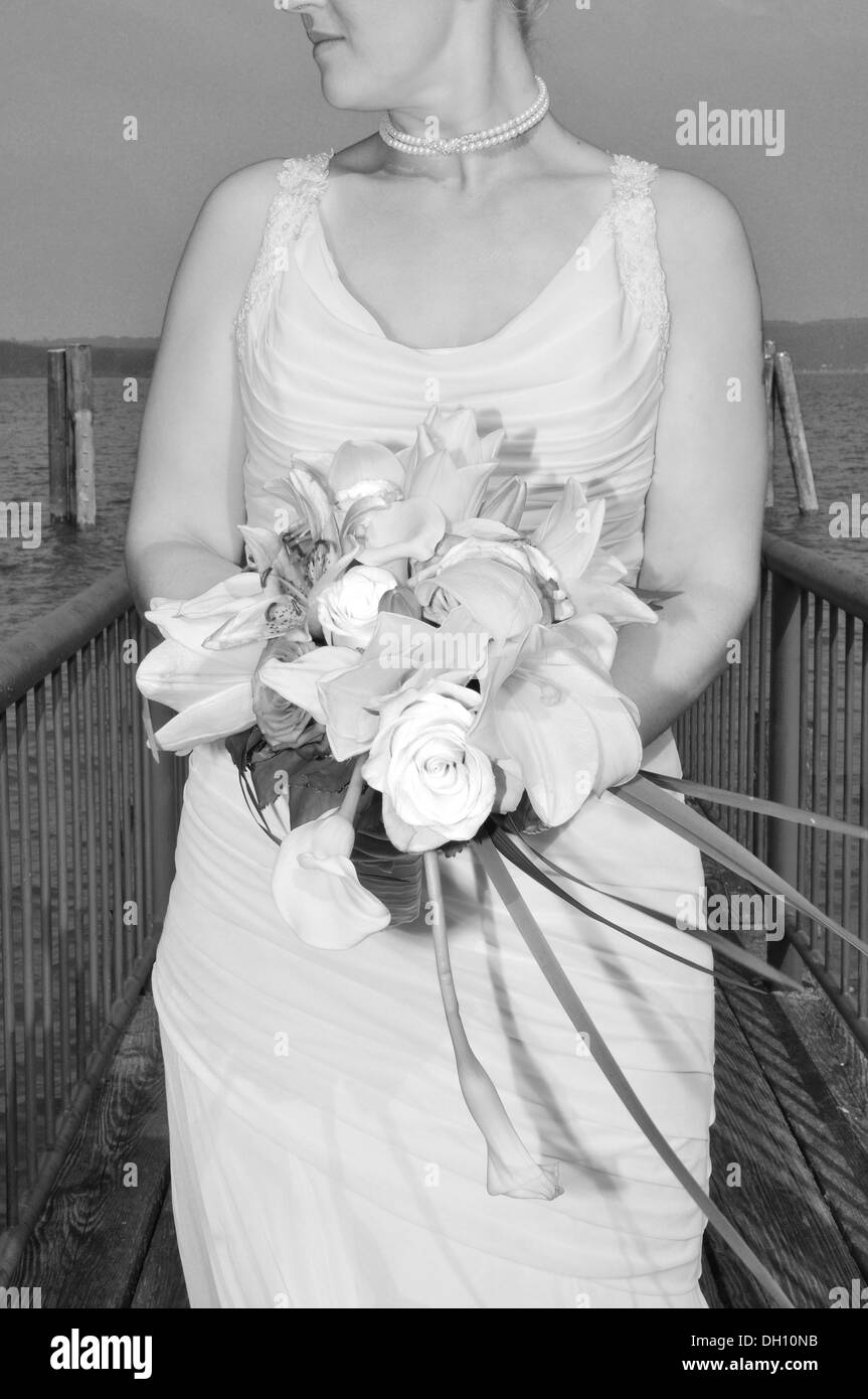 Bride in white Stock Photo