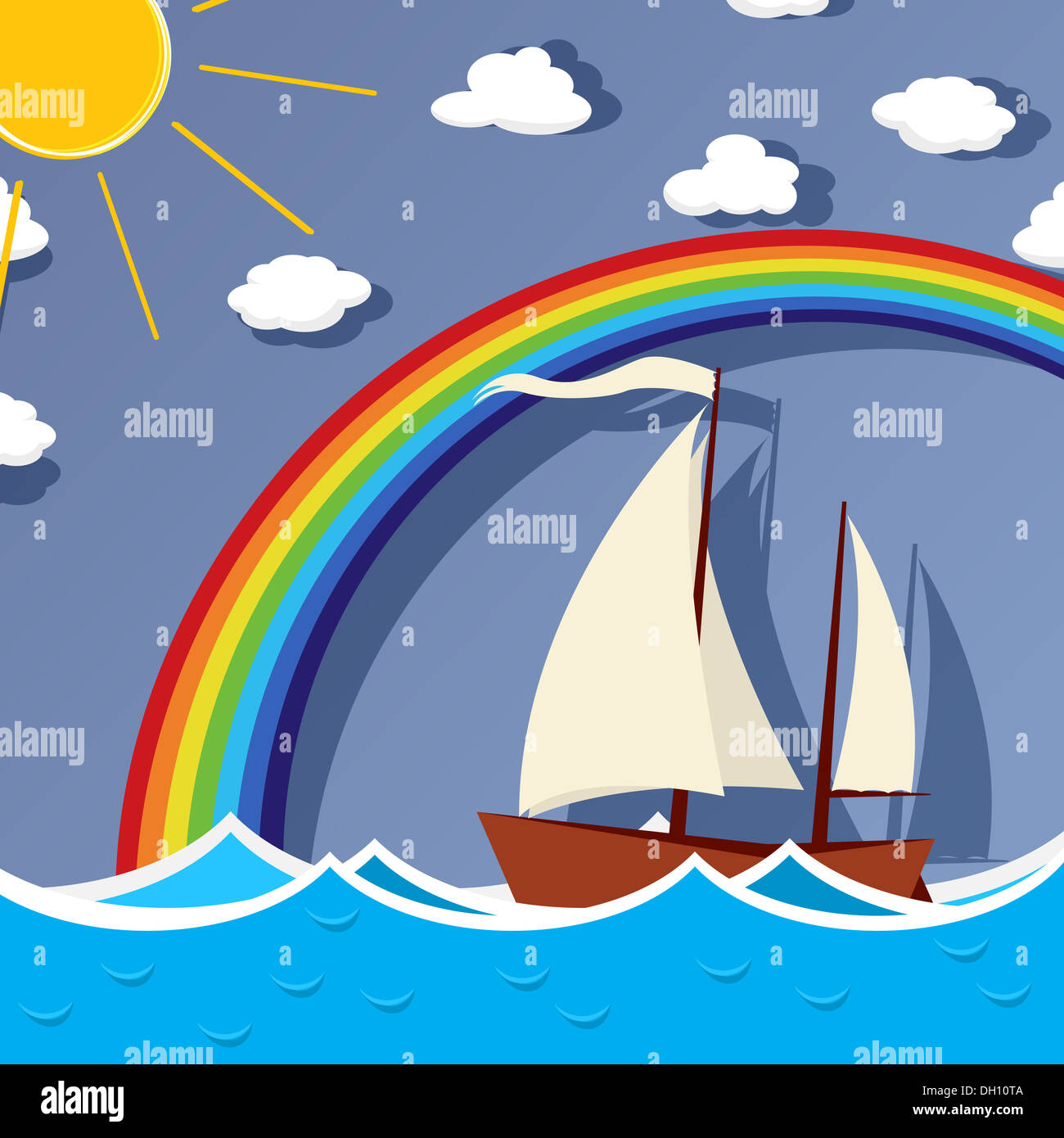 Sailing background card Stock Photo