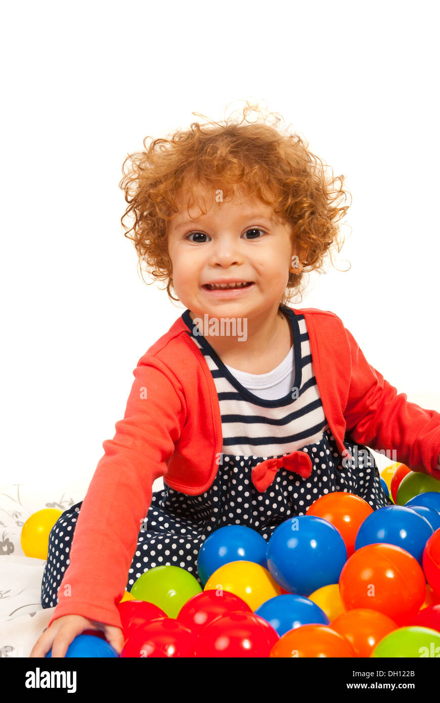 Pretty girl curly hair hold hi-res stock photography and images - Alamy