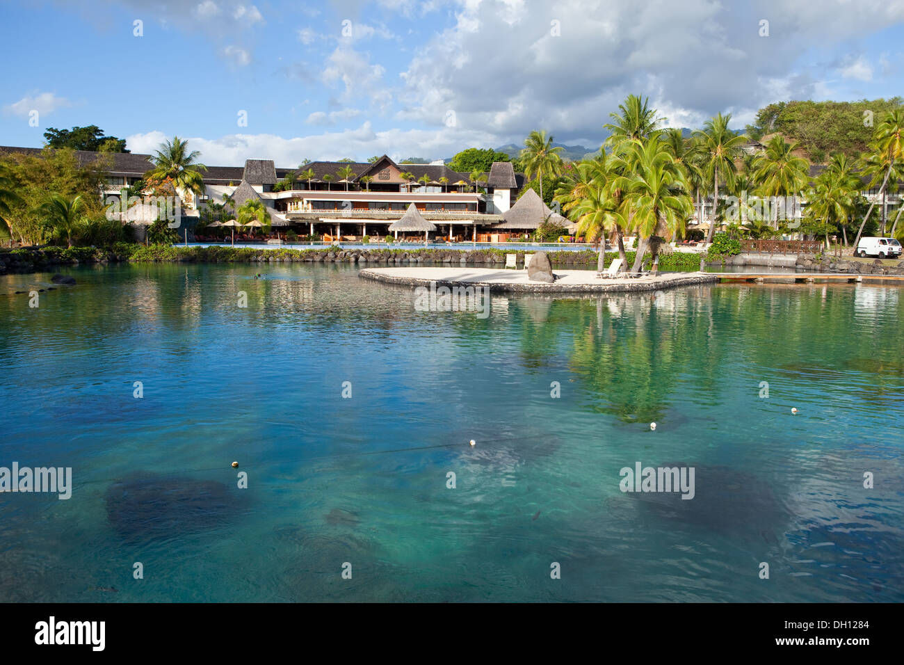 Polynesian landscape-  Azure lagoon Stock Photo