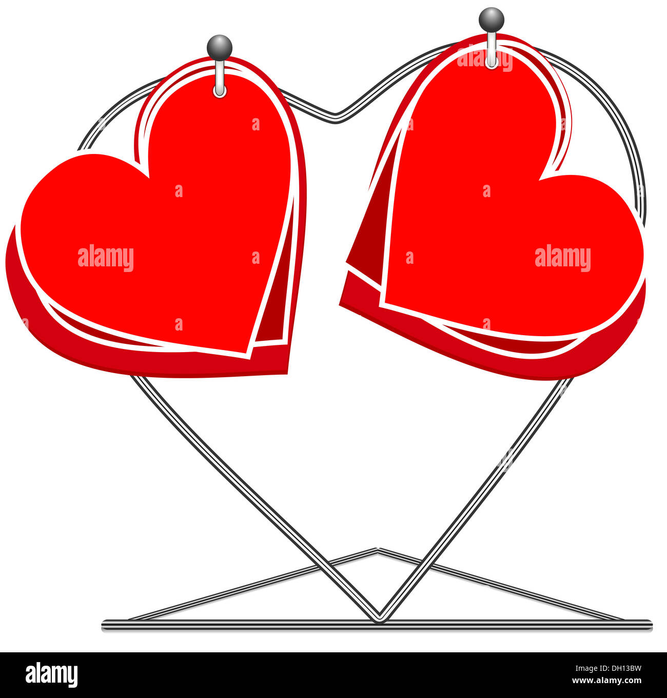 Hearts on a rack Stock Photo - Alamy
