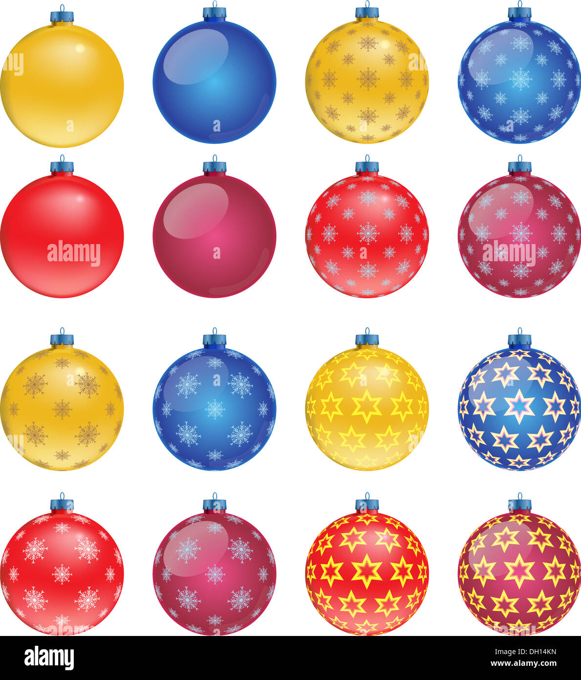 Set of colorful Christmas balls, illustration Stock Photo - Alamy