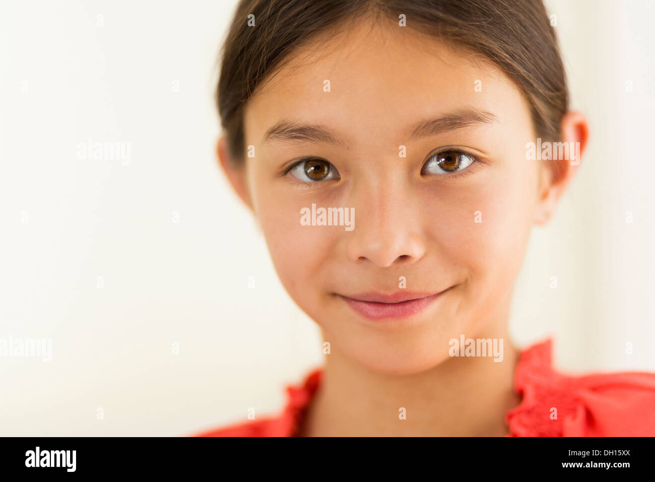 Mixed race girl smiling Stock Photo